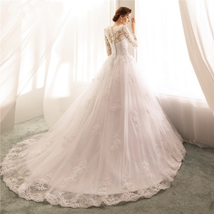 <span class=keywords><strong>Vestidos</strong></span> <span class=keywords><strong>de</strong></span> <span class=keywords><strong>Novia</strong></span> Blancos <span class=keywords><strong>de</strong></span> Verano <span class=keywords><strong>2022</strong></span>, Encaje, Largo hasta <span class=keywords><strong>el</strong></span> Suelo, 100% Seda, Vestido <span class=keywords><strong>de</strong></span> <span class=keywords><strong>Novia</strong></span> Clásico con Cola <span class=keywords><strong>de</strong></span> Barrido/Brocha - Product Image 4