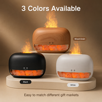 Diffuseur d'arômes de luxe minimaliste en bois grainé, lampe aromatique au sel de l'Himalaya, humidificateur intelligent 3-en-1 avec minuterie de 2 à 8 heures