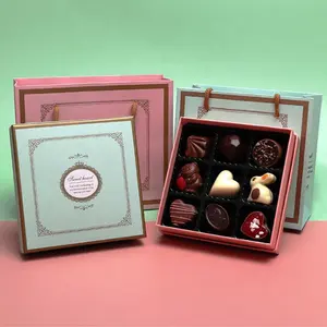 定制尺寸便宜的免费样品纸盒甜点包装糖果巧克力盒带包装袋