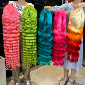 Perruques Lace Front Bleues et Vertes avec Logo Personnalisé, Cheveux Humains Vietnamiens, Sans Colle, Bouclées <span class=keywords><strong>Orange</strong></span>, Chocolat Marron, Vierge, Longues, Densité 250% - Product Image 1