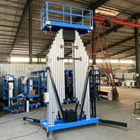 Nacelle élévatrice verticale 16m pour nettoyage de bâtiments, en alliage d'aluminium 4-22m, capacité 100-300kg, élévateur hydraulique électrique