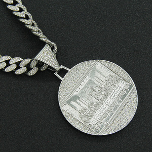 Collares con Colgante Geométrico de Aleación Chapada en Oro y Plata Estilo Hiphop, Collar Personalizado para Hombre, Joyería de Moda - Product Image 2