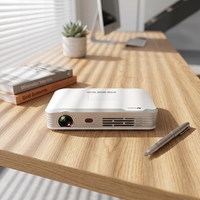 WOWOTO T10S Projecteur DLP portable rechargeable pour extérieur, 32 Go, mini, HIFI STEREO, 2 heures d'autonomie, support réglable, 5000 lumens ANSI