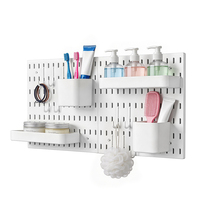 Organiseur mural à panneaux perforés en plastique 22*11 pouces, système de rangement modulaire pour la maison, le bureau et la salle d'artisanat