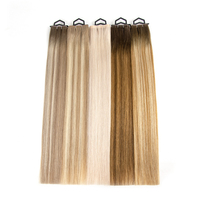 # Extensions de cheveux russes bruts Remy à bandes adhésives avec trous, couleur Balayage 9/613, un seul donneur, trame invisible XO