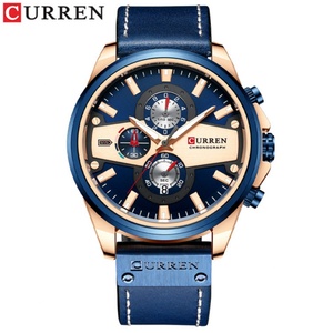 Customized Curren 8394 Men Fashion 5Colors Multifunction Sport Waterproof <b>Watch</b> Genuine Leather <b>Watch</b> Band Quartz <b>Watch</b> - Product Image 4
