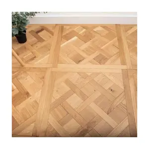 Attrait esthétique Chêne européen Parquet massif Parquet en bois dur Plancher en bois de chêne Parquet élégant Plancher en bois versailles