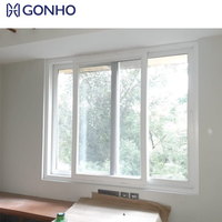 Fenêtre coulissante en aluminium GONHO à 3 rails, étanche, avec verre de sécurité, pour villas, appartements et projets résidentiels
