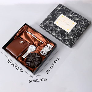 Business Gift <b>Set</b> Men's <b>Watch</b> Wallet Belt Pen Exquisite Gift Box Valentine's Day Birthday Present - Product Image 4