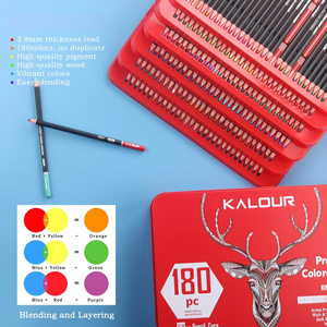 Ensemble de crayons de couleur professionnels avec 180 couleurs vibrantes et mine de 3,8 mm pour la coloration et <span class=keywords><strong>le</strong></span> <span class=keywords><strong>dessin</strong></span>, comme fournitures artistiques - Product Image 3