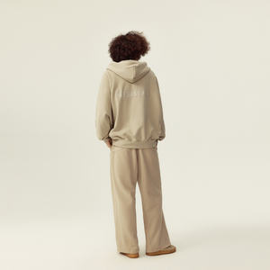 Cárdigan con Capucha Gris de Alta Gama para Hombre y Mujer, 100% Algodón, Color Sólido, Otoño - Product Image 4