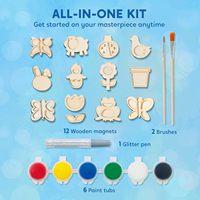 Kit de Peinture Créative pour Enfants : Peignez Votre Propre Aimant en Bois – Cadeau DIY Arts & Loisirs