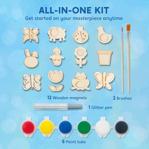 Kit de <span class=keywords><strong>Peinture</strong></span> Créative pour Enfants : Peignez Votre Propre Aimant en Bois – Cadeau DIY Arts & Loisirs - Product Image 2