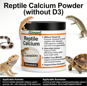 Polvo de Calcio para Reptiles (Sin D3), Apto para Reptiles Diurnos, Favorece el Desarrollo Óseo Normal y la Función Metabólica - Product Image 4