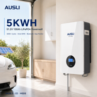 Batterie domestique LiFePO4 5kWh 5.12kWh 51.2V 100Ah, stockage d'énergie solaire, alimentation de secours, ESS résidentiel
