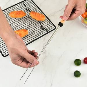 Los Brochetas <span class=keywords><strong>de</strong></span> Madera Retráctiles Más Vendidos para Barbacoa al Aire Libre, para Alitas <span class=keywords><strong>de</strong></span> Pollo, Jamón y Palitos <span class=keywords><strong>de</strong></span> Malvavisco - Product Image 3