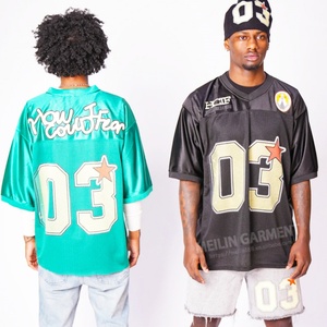 Custom High Quality Mesh Sport Jersey <b>Tshirt</b> Manufacturer Oversized <b>Baseball</b> Print V-neck Football T-shirts - Product Image 4