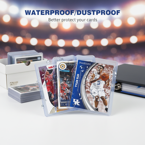 <span class=keywords><strong>Porte</strong></span>-cartes rigides en <span class=keywords><strong>PVC</strong></span> transparent de qualité supérieure, 1000 unités, pour cartes de baseball, basketball et autres sports, 35PT, 3x4, certifié EN71, gris fox - Product Image 1