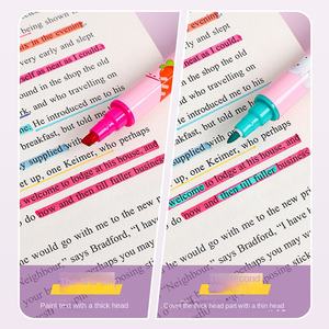 Ensemble de surligneurs jumbo à double tête Marqueur de couleur oblique à chevauchement transfrontalier pour l'écriture de cartes de vœux de Noël des étudiants - Product Image 2