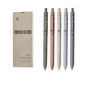 Wholesale Morandi color system 5 boxed student office pens retro press neutral pens
