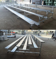 Tribune portable en aluminium de qualité à 4 rangées avec sièges en aluminium et roues pour gymnase intérieur