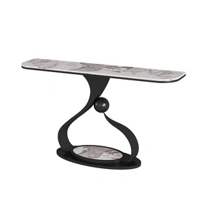 Luce stile di lusso in acciaio inox lastra di roccia <span class=keywords><strong>bianco</strong></span> foyer tavolo arte moderna console <span class=keywords><strong>da</strong></span> tavolo <span class=keywords><strong>soggiorno</strong></span> mobili - Product Image 6