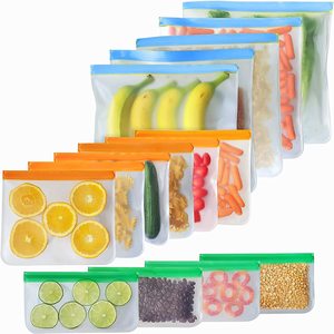 Sac de rangement écologique réutilisable pour collations, pochette autoportante pour emballage alimentaire avec fermeture éclair, directement de l'usine, multifonction en PEVA - Product Image 1