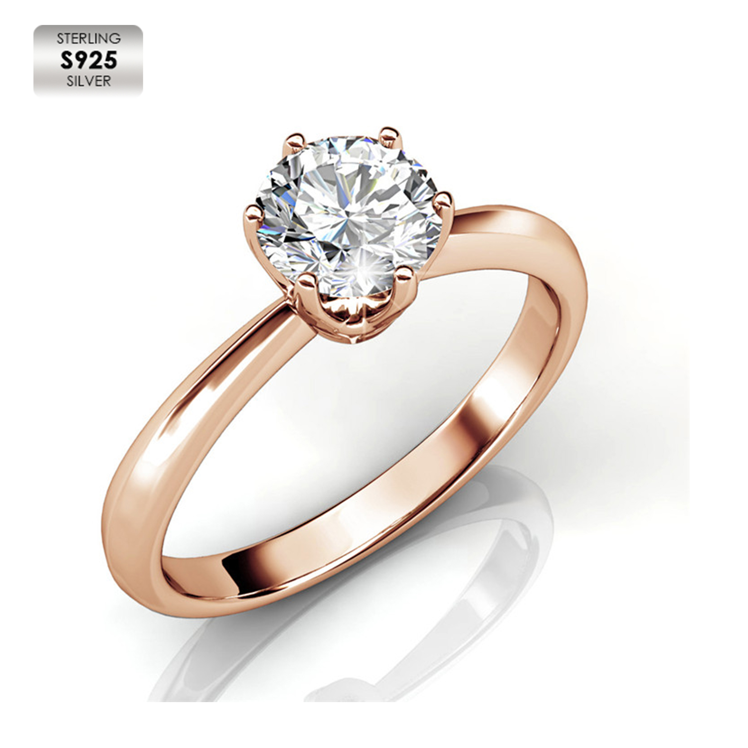 Sterling Silver 925 with 18K rose gold plated