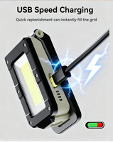 Lampe de travail LED rechargeable multifonctionnelle, rotative à 180 degrés, pliable, lampe de travail COB portable, lampe magnétique de poche pour extérieur
