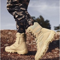 Bottes d'extérieur en gros, bottes de combat pour hommes, jungle, désert, bottes de travail résistantes avec fermeture éclair latérale pour la randonnée, l'escalade