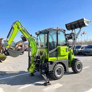 Kuugao nhỏ nhỏ backhoe Bánh Xe Tải earthmoving máy móc với phía trước loader thành phần cốt lõi động cơ bơm & động cơ - Product Image 1
