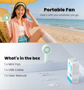 Ventilatore Elettrico Tascabile ad Alta Velocità, Mini Ventilatore da Tavolo Ricaricabile con Batteria da 2000mAh per Hotel, Camper e Uso Esterno - Product Image 6