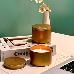 Custom Logo Tinplate Gift/Craft Round <b>Metal</b> Jar Storage <b>Packaging</b> Gold Candle Tin Can for Candy for Candy - Product Image 5