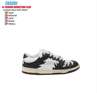 Chaussures de basket classiques pour hommes, style basse, en cuir, avec logo imprimé personnalisé et design original, baskets personnalisées avec logo