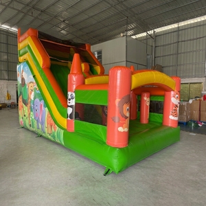 Château gonflable commercial d'extérieur avec toboggan, aire de jeux gonflable, toboggan gonflable pastel pour enfants - Product Image 3