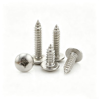 Sekrup Self Tapping Kepala Pan Besar Phillips TA Stainless Steel, Sekrup Elektronik M4 Kepala Jamur Ujung Tajam