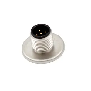 High temperature Circular connector A Coded 2 3 4 5 6 8 12 17Pin M12 stainless steel glass sintering panel mount SMT socket