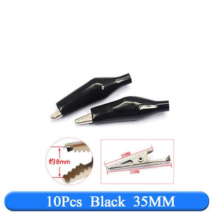 10 pièces 28MM/35MM/45MM pince crocodile en métal G98 pince électrique Crocodile pour tester le compteur de sonde noir/rouge avec botte en plastique - Product Image 4