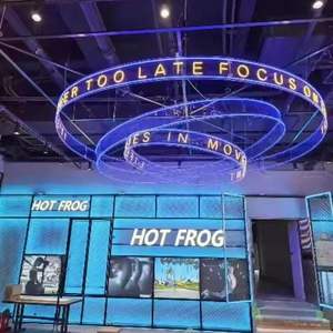 Lampes néon LED rondes suspendues à 360 degrés, lustre de plafond pour club, entreprise, décoration de magasin, lumières néon - Product Image 6