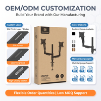 Support d'écran double à fixation de bureau entièrement articulé compatible VESA 32 pouces 9 kg par bras OEM ODM Logo personnalisé Vente directe usine