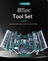 Set Perkakas Mekanik 85 Pcs Baja Chrome Vanadium 1/4"3/8" dengan Kotak Keras untuk Perawatan Otomotif