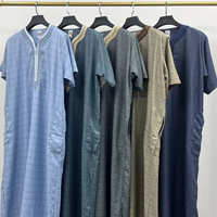 2025 gros arabe maroc manches courtes Thobe caftan vêtements islamiques broderie musulman arabie saoudite Thobe pour hommes