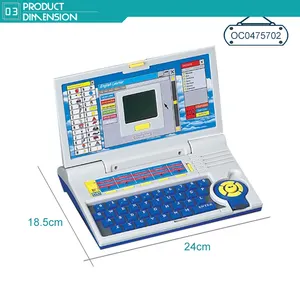 Máquina de aprendizagem inteligente com 20 funções, brinquedo educativo para crianças, laptop de plástico em inglês