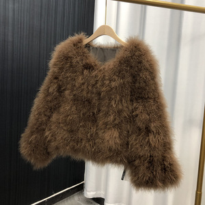 <span class=keywords><strong>Abrigo</strong></span> Corto Casual con Cuello Redondo y <span class=keywords><strong>Plumas</strong></span> para <span class=keywords><strong>Mujer</strong></span>, Cierre a Prueba de Viento, Acolchado, Manga Larga, Ropa Exterior Cálida, Venta al Por Mayor - Product Image 2