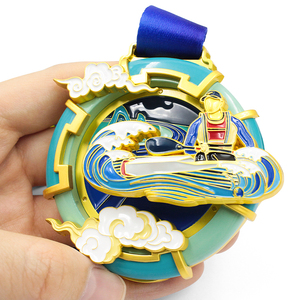 Médaille en métal plaqué or personnalisée 2024, frappée à l'emporte-pièce, souvenir personnalisé, musique, danse, échecs, gymnastique, sports, ruban incrusté d'émail - Product Image 5