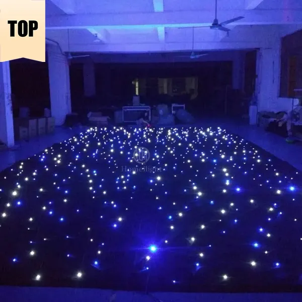 Backdrop Starlit LED Wedding Cloth Stage Lights Blue and White LED Star Curtain for Church