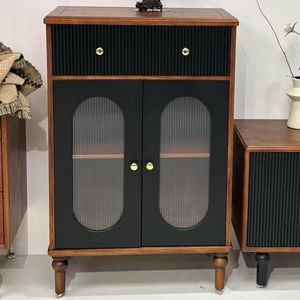 Modern Solid Wood Tall <b>Sideboard</b>-Large Capacity Space-Saving Home <b>Storage</b> Cabinet for Dining & Living Room Wall Nook - Product Image 1