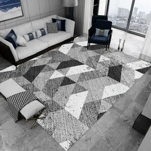 Tapete geométrico estampado do norte da europa, tapete de luxo moderno para sala de estar, telha geométrica