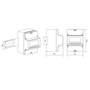Thông minh 3 Pha 4-Wire <span class=keywords><strong>Power</strong></span> Monitor Volt/amp/KWH/Tần số <span class=keywords><strong>Meter</strong></span> 220V-280V với đèn nền RS-485 thông tin liên lạc Din Rail núi - Product Image 6