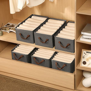 Organizador de Ropa, Caja de Almacenamiento Plegable para Cajones, Rectangular, Gris, con Marco de Acero Catiónico, Multifuncional para Armario - Product Image 1